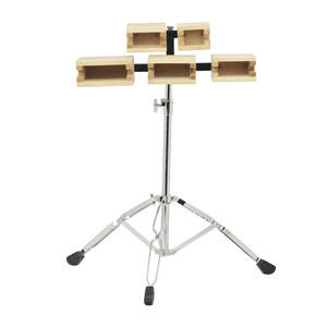 Kit de batería Campana de vaca de madera Juego de batería de Clapper de 5 tonos Accesorios con trípode de música Baquetas <span class=keywords><strong>Cencerro</strong></span> Instrumento de batería de percusión - Product Image 2