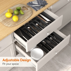 Organizadores de Cajones Ajustables de Plástico para el Hogar y Soporte de Almacenamiento, Estante para Utensilios de Cocina, Soporte para Cubiertos - Product Image 6
