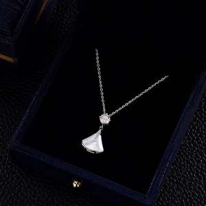 S925 <b>Sterling</b> <b>Silver</b> Fan-shaped Moissanite <b>Necklace</b> - Product Image 2