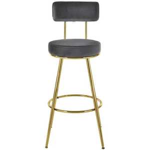 New Home Metal Luxury Gold Velvet Kitchen Cheap Modern Stools High <b>Chair</b> for Restaurant Bar Counter - Product Image 3