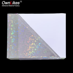 Autocollants en vinyle transparents en PVC holographiques imprimables, feuilles de laminage holographiques effet verre brisé - Product Image 1