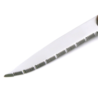 Couteau à steak en acier dentelé de style concis de 3.7 pouces avec manche en bois Pakka brun Couteau de cuisine en acier inoxydable