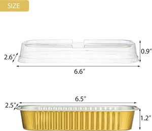 Baking Mini Loaf Pans With Lids and 50pack 200ml 6.8oz Aluminum <b>Foil</b> Mini Cake Pans Disposable Rectangle Baking Tins <b>Containers</b> - Product Image 2