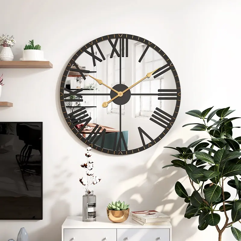 Black Metal Wall Clock