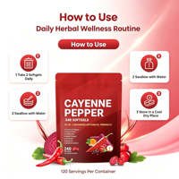 QEM Capsules Molles de Poivre de Cayenne 240 Pièces Soutien Naturel Vitaminique pour les Veines, le Cœur, les Artères, Vitamines D3 K2, Pépins de Raisin, Aubépine, Betterave