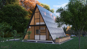 CDPH工場価格モダンコンテナホーム高級ログプレハブホーム屋外トライアングルハウス小さな家 - Product Image 4