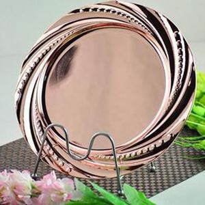 Новое зарядное устройство, модная тарелка, круглая металлическая тарелка из нержавеющей стали, 1109 позолоченная элегантная жемчужная тарелка, столовое золото на заказ - Product Image 2