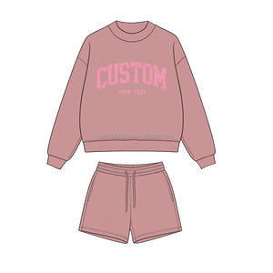 Conjunto de Sudadera de Algodón para Niñas, Pantalones Cortos, Dos Piezas, Cortavientos, Térmico, Venta al por Mayor, Conjunto de Ropa Infantil Suave y Cálida - Product Image 4