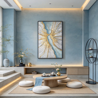 Art mural moderne peint à la main, pétales colorés abstraits sur toile, peinture à l’huile texturée pour salon