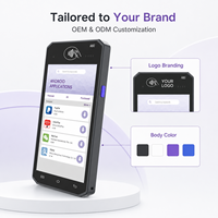 Terminal de paiement mobile portable Aisino A80 Android, mini terminal de paiement par carte bancaire, lecteur NFC et de paiement par carte à puce + imprimante Bluetooth, base de charge