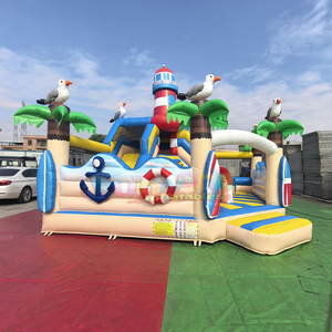 Château gonflable commercial pour enfants avec toboggan, combo phare gonflable, aire de jeux gonflable - Product Image 2