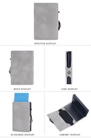 Portefeuille Pop Up en fibre de carbone RFID Blocage Slim Minimalist Card Holder PU Leather