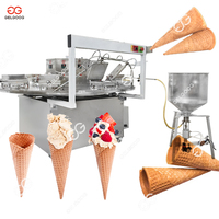 Machine automatique de fabrication de cornets à gaufres pour la fabrication de biscuits à la crème glacée et de popcorn à Guangzhou