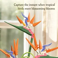 Kit de construction Jie Star Flower Model Kit, blocs de construction, plante tropicale oiseau de paradis, décoration d'intérieur, cadeau pour adultes, 796 pièces, créatif