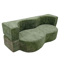 Zweisitziges Modernes Einfaches Design Tatami Stoff-Kompressionssofa Faltbares Abnehmbares Waschbares Neues Einteiliges Design für