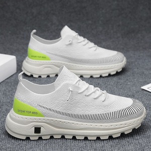 Chaussures décontractées en maille respirante tissée unie pour hommes, printemps-été 2025, nouvelles baskets tendance pour adolescents et étudiants - Product Image 2