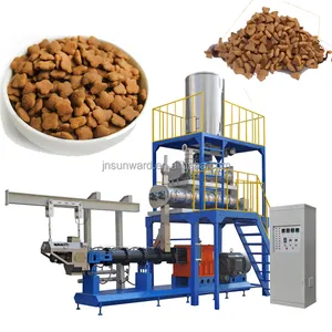 Mesin pengolah makanan hewan peliharaan kering industri otomatis 500kg mesin pengolahan jalur produksi penuh mesin pembuat makanan anjing kirble