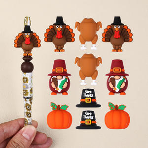 2025, superventas, bolígrafos de cuentas DIY, Día de Acción de Gracias, Turquía, cuentas focales de silicona 3D para hacer bolígrafos, cadenas, accesorios para pulseras - Product Image 2