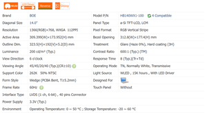 14.0inch Bảng điều chỉnh HB140WX1-100 ltn140at07 N140B6-L02 LP140WH1-TLA1 LVDS/40pin 1366*768 60Hz LCD HD máy tính xách tay màn hình Màn hình New A + - Product Image 4