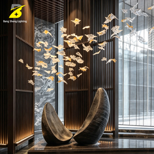 Lampadario Personalizzato a Forma di Scultura di Pesci in Vetro Grande, Lampada a Sospensione LED Moderna a Forma di Pesce, Luce Bianca Calda per Hall di Hotel, Villa di Lusso, Resort - Product Image 6