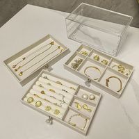 Organisateur de bijoux personnalisable à plusieurs niveaux, style tiroir, grande capacité, en plastique, avec poignée perforée, boîte de rangement pour boucles d'oreilles et bagues