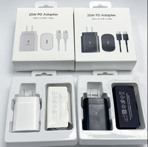 Adaptador USB C de Carga Rápida PD de 25W con Cable para Samsung S25 S24 S23 S22 S21, Enchufe para EE. UU., UE y Reino Unido, Cargador Samsung - Product Image 1