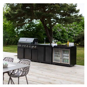 Gabinete de cocina de metal móvil <span class=keywords><strong>exterior</strong></span> CBMmart, diseño moderno para barbacoa al aire libre, gabinetes de fregadero de cocina de acero inoxidable 304 - Product Image 1