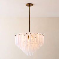 Ventes chaudes, lustre de plafond en cristal de verre style Murano blanc moderne pour hôtel, maison, salle à manger