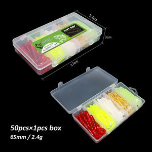 50 pièces/boîte Kit de leurre souple bionique artificiel 2.4g 65mm <span class=keywords><strong>ensemble</strong></span> de leurres de pêche souples Grub, gros leurres en plastique souple - Product Image 6