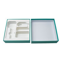Boîte cadeau de haute qualité personnalisée pour équipement de beauté vert, emballage rigide doublé d'éponge pour ensemble de sérum pour la peau, crème pour le visage, vernis à ongles