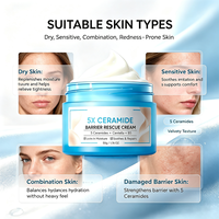 Crème réparatrice de barrière à 5 céramides, hydratant pour le visage avec acide hyaluronique et Centella, apaise les rougeurs, anti-âge