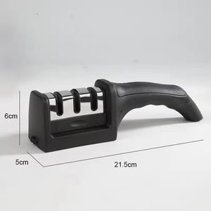 Aiguiseur de couteaux manuel professionnel multi-étapes (3/4 niveaux) de cuisine, design ergonomique premium, affûtage rapide - Product Image 4