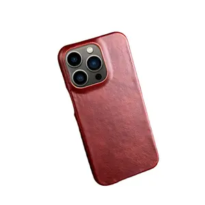 Casing kulit asli untuk Apple iPhone, casing Bisnis bahan Premium kombinasi sempurna, pelindung ponsel dari bentuk dan fungsi