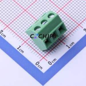 DB127S-3.81-3P-GN-S Screw Terminal Block P=3.81mm Connector ( Construction: 1x3P )( Pitch: 3.81mm )( Color: Green ) - Product Image 1