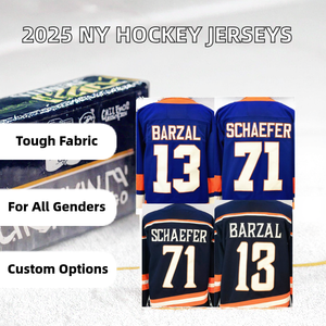 Nouveaux maillots de hockey sur glace 2026, imprimés par transfert thermique, avec surpiqûres, pour 13 Barzal, 71 Schaefer, 14 Horvat, service OEM en gros - Product Image 2