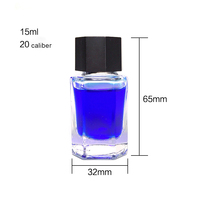 Bouteille d'encre en verre de triangle du prix usine 50ML pour le style de recharge de stylo plume avec le bouchon à vis