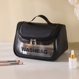 Wholesale Transparent Toilet Storage Bag PVC Nylon Simple Light Luxury Waterproof Cosmetic Bag for Household Travel - Product Image 2