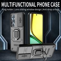 Étui de téléphone de luxe en TPU antichoc avec cache-caméra mobile et anneau magnétique pour OPPO A60 K13 Turbo Realme 12 Pro Plus C65