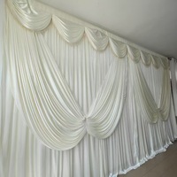BY250006 personnalisé élégant mariage toile de fond drapé rideaux papillon blanc glace soie pour les événements de fête toile de fond
