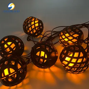 Set of 10pcs Solar Flame Lantern Hanging String Light Solar Garden Light for Yard Solar Lantern String Light