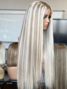 Beau HD 13*5 Patchwork dentelle 24 pouces 400% densité 13A + perruques de couleur de surbrillance droite pour les femmes - Product Image 3