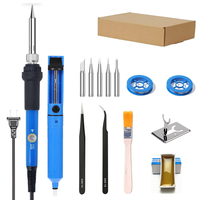 Fer à souder électrique 14 pièces combinaison d'outils 60W puissance de sortie avec pointe de couteau carte mère électrique soudure jouet soudure