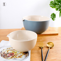 Cvnc-ensemble de bols de mélange profond, pour cuisine personnalisée, gâteau multifonctionnel, grand bol en céramique avec bec