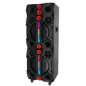 Large Outdoor Trolley Speakers Powerful wireless karaoke Speaker Double 12inch Heavy Bass amplified audio