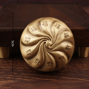 Adorno de Latón con Forma de Bollo al Vapor, Trompo Giratorio de Estilo Chino, Decoración para el Hogar, Regalo - Product Image 4