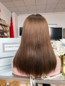 วิกผมโคเชอร์ SHY สีน้ำตาลอ่อน คุณภาพพรีเมียม ทำจากผมแท้  ผ้าคลุมศีรษะแบบเพชร  รับผลิตสีตามสั่ง  โรงงานผู้ผลิต - Product Image 6