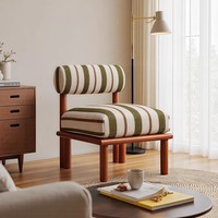 Fauteuil Rétro Français, Chaise Longue en Bois Massif pour Petits et Grands Salons