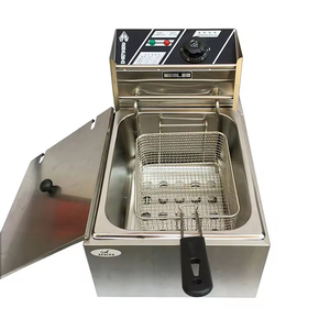 Frigoire Électrique Commercial XEOLEO 6L, <span class=keywords><strong>Friteuse</strong></span> Profonde à Poulet et Frites en Acier Inoxydable 2500W, Température Réglable 0~200 Degrés - Product Image 3