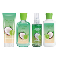 Lanterne à parfum de noix de coco, brume de corps, Lotion pour le corps, Gel douche, crème pour le corps, coffret cadeau pour femmes