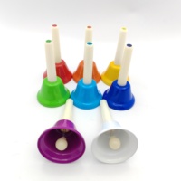 Colored Metal Eight-tone Children's Hand Bell 8-tone Educational Toy Music Percussion Instrument Set for Early Childhood